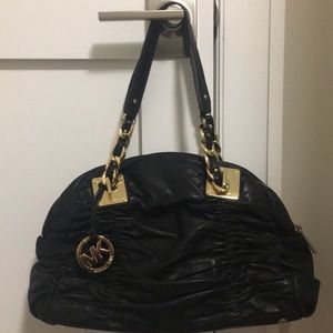 Michael Kors black leather handbag